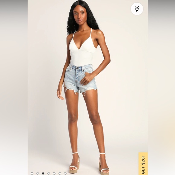 Chic Spin White Sleeveless Lace-Up Backless Bodysuit - Picture 3 of 10